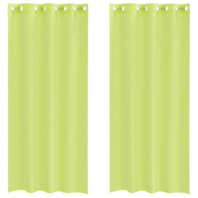 VidaXL Gordijnen voile met doorvoertules 2 st 140x245 cm appelgroen
