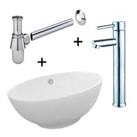 Waskomset Budget complete set met kraan, waskom en sifon - thumbnail