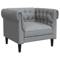 Fauteuil Chesterfield-stijl stof lichtgrijs - thumbnail