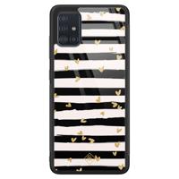 Samsung Galaxy A51 glazen hardcase - Hart streepjes - thumbnail