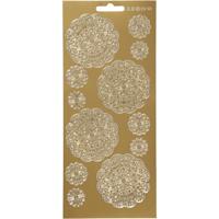 Creativ Company Stickers, bloemen, vel 10x23 cm, goud, 1 vel - thumbnail