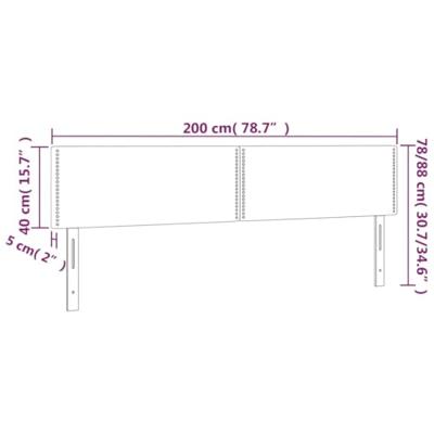 Hoofdborden 2 st 100x5x78/88 cm fluweel donkergrijs
