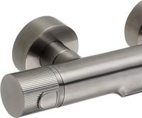 Ben Engraved Line badkraan met watervaluitloop thermostatisch gunmetal - thumbnail