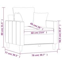 Fauteuil 60 cm fluweel crmekleurig - thumbnail