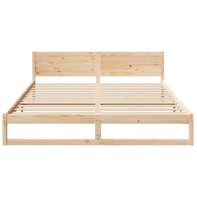 Bedframe met hoofdeinde Naturel 180 x 200 cm Massief grenenhout