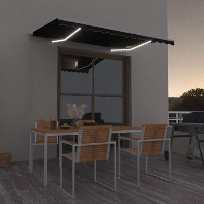 VidaXL Luifel handmatig uittrekbaar met led 300x250 cm antracietkleur VidaXL Luifel handmatig uittrekbaar met led 300x250 cm antracietkleur