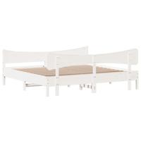 Bedframe zonder matras massief grenenhout wit 200x200 cm - thumbnail