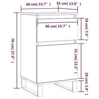 Dressoirs 2 st 40x35x70 cm bewerkt hout bruineikenkleurig - thumbnail