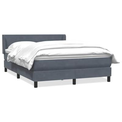 Boxspring met matras fluweel donkergrijs 140x210 cm