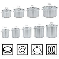 Kookpan 71 L 45x45 cm roestvrij staal - thumbnail