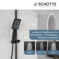 Schutte TRENTO Regendouche set met thermostatische kraan | Mat zwart - 60170 - thumbnail