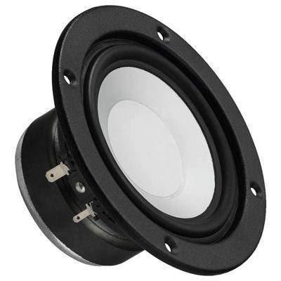 MONACOR SPH-100AL High-tech middentoner, Loudspeaker-chassis met volledig aluminium membraan en dustcap voor inbouw in boxbehuizing, in zwart/wit