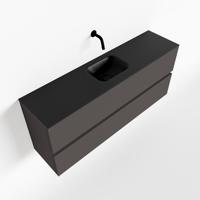 MONDIAZ ADA 120cm toiletmeubel dark grey. LEX wastafel urban midden zonder kraangat - thumbnail