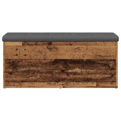 Opbergbankje 102x42x45 cm bewerkt hout oud houtkleurig