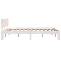 Bedframe massief grenenhout wit 140x190 cm - thumbnail