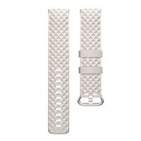 Fitbit Charge 3 & 4 siliconen diamant pattern bandje - Maat: Large - Champagne goud - thumbnail