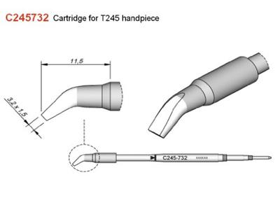 JBC Tools C245742 Soldeerpunt Beitelvorm, recht Grootte soldeerpunt 0.3 mm Lengte soldeerpunt: 8.5 mm Inhoud: 1 stuk(s)