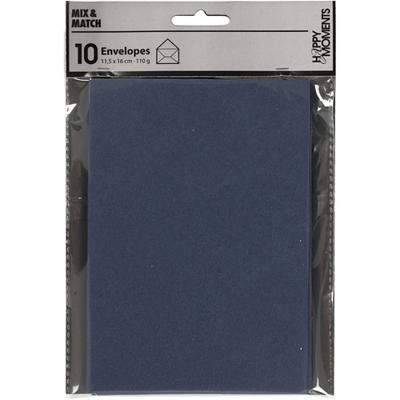 Creativ Company Enveloppen, afmeting envelop 11,5x16 cm, 110 gr, blauw, 10 stuk/ 1 doos