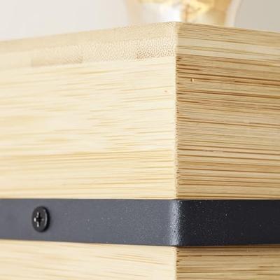 Brilliant WandlampBenny zwart met hout - 99705/76