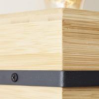 Brilliant WandlampBenny zwart met hout - 99705/76 - thumbnail