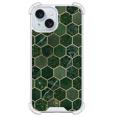 iPhone 15 shockproof hoesje - Kubus groen