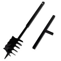 VidaXL Grondboor met handvat en schroefkop 180 mm (zwart) - thumbnail