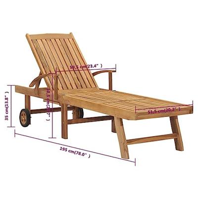 Ligbed met tafel massief teakhout - thumbnail