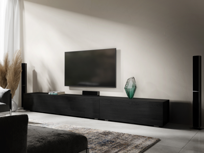 Tv-meubel KINGSTON 2 klapdeuren 245 cm zwarte eik Tv-meubel KINGSTON 2 klapdeuren 245 cm zwarte eik
