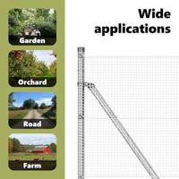 VidaXL Afrasteringspaal zilver 50 x 0,4 m (12 x 12 mm gaas) staal - thumbnail