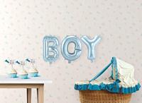 Set baby blauwe folie ballonnen &apos;Boy&apos; - thumbnail