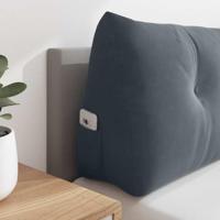 VidaXL Rugkussen donkergrijs 100 x 24 x 50 cm fluweel - thumbnail