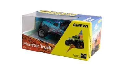 Amewi Brushed 1:64 RC auto Elektro Monstertruck Achterwielaandrijving RTR 2,4 GHz Incl. accu en laadkabel, Met lichteffect