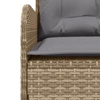 2-delige Loungeset met kussens poly rattan beige - thumbnail
