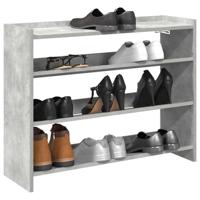 VidaXL Schoenenrek 80x25x62 cm bewerkt hout betongrijs - thumbnail