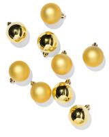 HEMA Kerstballen set 4.1cm plastic goud - 9 stuks (goud) - thumbnail
