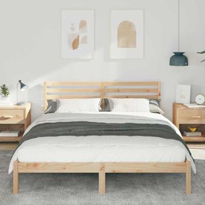 Bedframe met hoofdeinde Verstelbaar Bruin 160 x 220 cm Massief grenenhout Bedframe met hoofdeinde Verstelbaar Bruin 160 x 220 cm Massief grenenhout