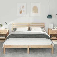 Bedframe met hoofdeinde Bruin 160 x 210 cm Massief grenenhout - thumbnail