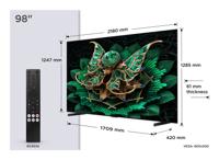 TCL 98C7K 98 inch QD-Mini LED-tv, 4K HDR Premium 3000, Smart Google TV met 144Hz Motion Clarity Pro (Dolby Vision IQ & Atmos, CrystGlow HVA Panel, Audio van Bang & Olufsen, Game Master) - thumbnail