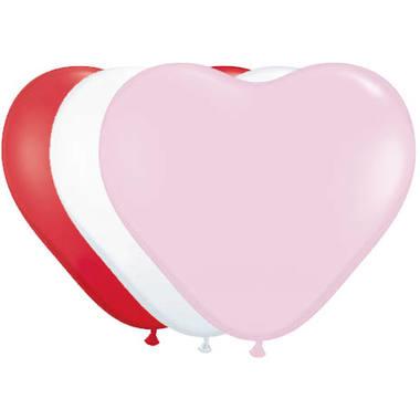 Hartvormige Ballonnen Gemengde Kleuren (8st)