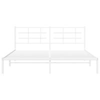 Bedframe met hoofdbord metaal wit 183x213 cm - thumbnail