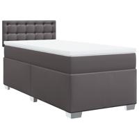 Boxspring met matras kunstleer grijs 120x190 cm - thumbnail
