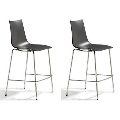 SCAB Zebra Tech 80 Barkruk - Set Van 2 - Antraciet Zitting - Chromen SCAB Zebra Tech 80 Barkruk - Set Van 2 - Antraciet Zitting - Chromen