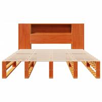 Bed met boekenkast zonder matras hout wasbruin 150x200 cm - thumbnail
