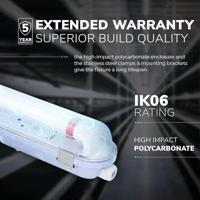 LED TL armatuur 120cm - T8 (G13) - 18 Watt 3150 lumen (175lm/W) - 6000K daglicht wit (860) - Koppelbaar - Flikkervrij - IP65 waterdicht - LED TL Lamp - thumbnail