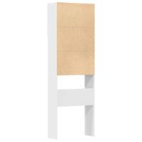 Wasmachinekast 64x24x190 cm bewerkt hout wit - thumbnail