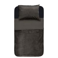 Sleeptime Velvet Piping Deep Taupe 140 x 220 cm - thumbnail