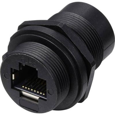 TRU COMPONENTS TC-E13T-FR6-PRB RJ45-bus op bus voor frontmontage IP67 (met schroefdraad) TC-13543652 Aantal polen (sensoren) 8 Zwart 1 stuk(s)