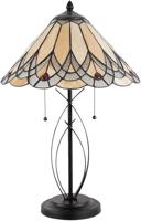 Clayre & Eef Tiffany Tafellamp Ø 40x60 cm Beige Glas Driehoek - thumbnail