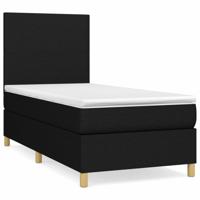 Boxspring met matras stof zwart 100x200 cm - thumbnail