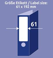 Avery-Zweckform Ordneretiketten L4761-10 61 x 192 mm Papier Wit Permanent hechtend 40 stuk(s) - thumbnail